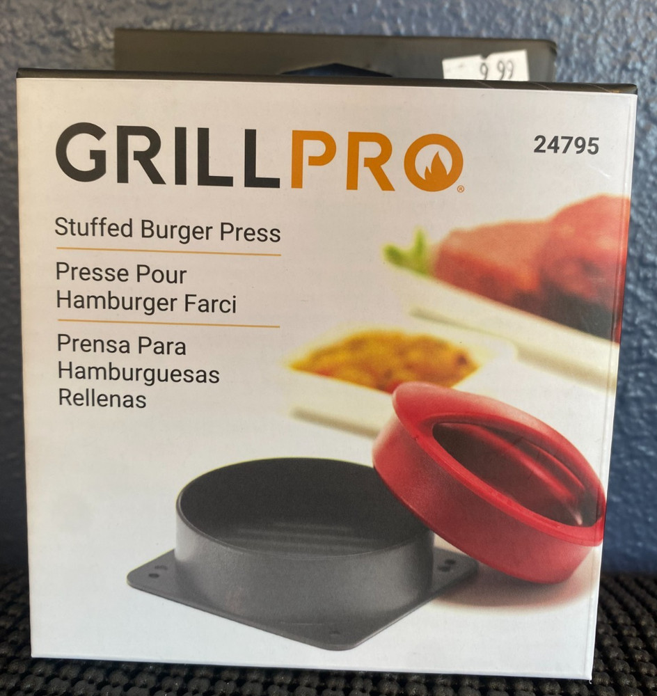GrillPro 3-in-1 Stuffed Burger Press Gourmet Patty and Slider Maker