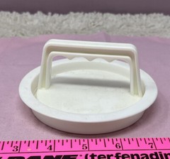 Vintage Collectible 2 Piece Tupperware Set White Hamburger Press W Handle