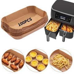 Air Fryer Disposable Paper Liner, 100PCS Natural-100PCS, Rectangle