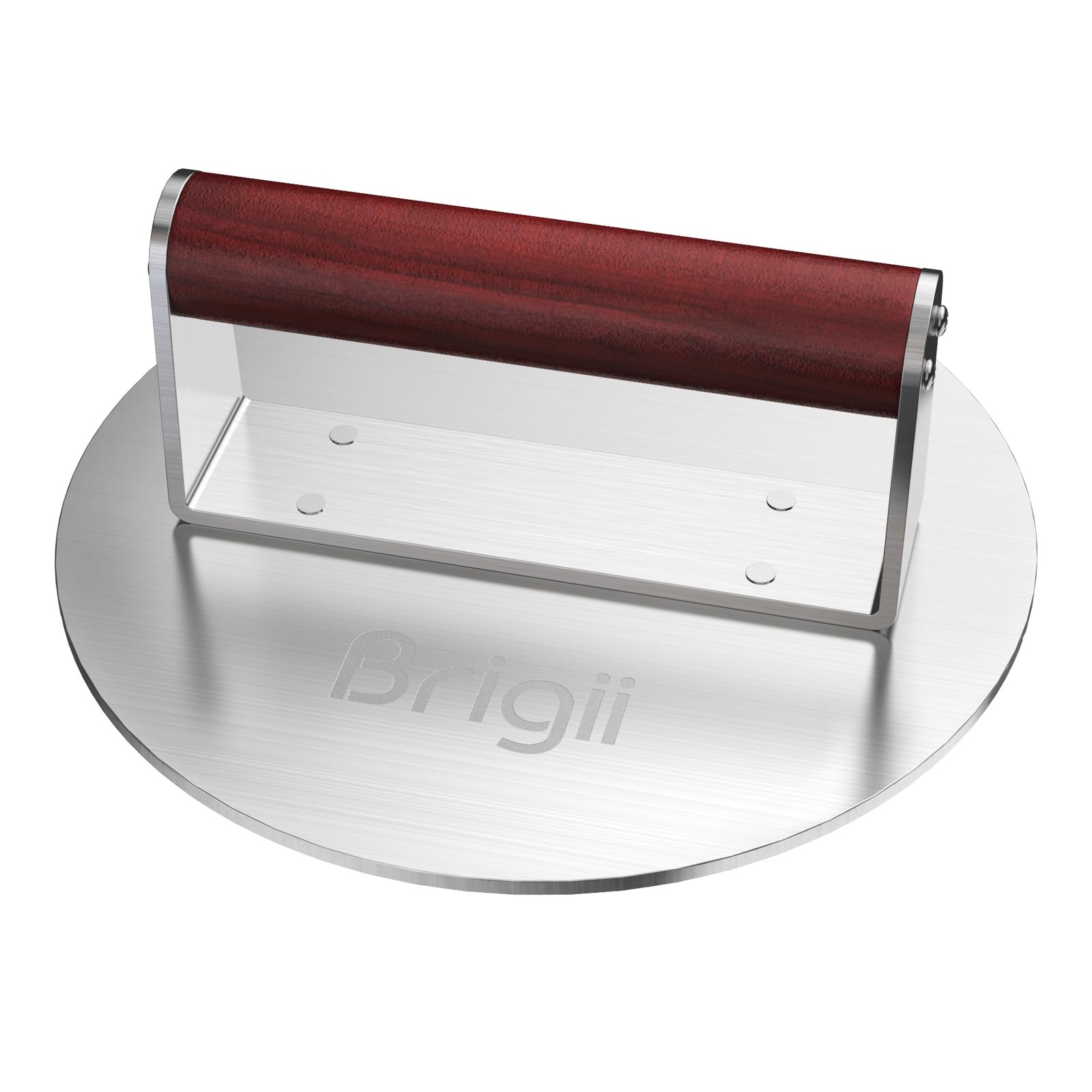 Burger Smasher Press Stainless Steel Heavy Duty Round 8.5 Inch Griddle Grill Too gallery