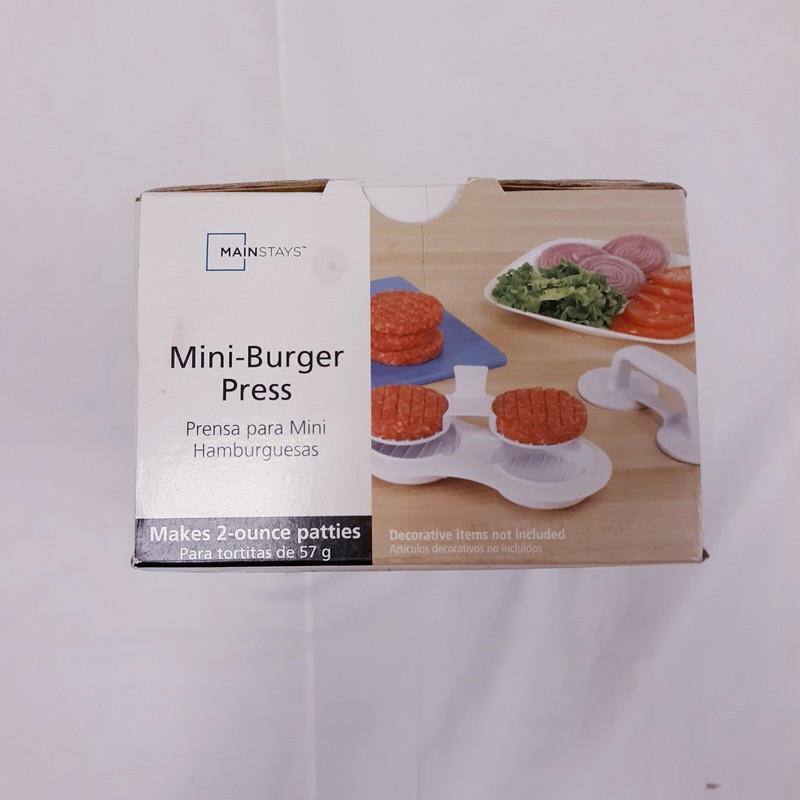 Mini Burger Press Mainstays makes 2 ounce patties 57g - New In Box gallery