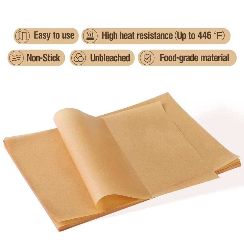 Putmhim 200 Pcs 9x13 Inches Unbleached Parchment Paper, Precut 9"x13", Wood gallery