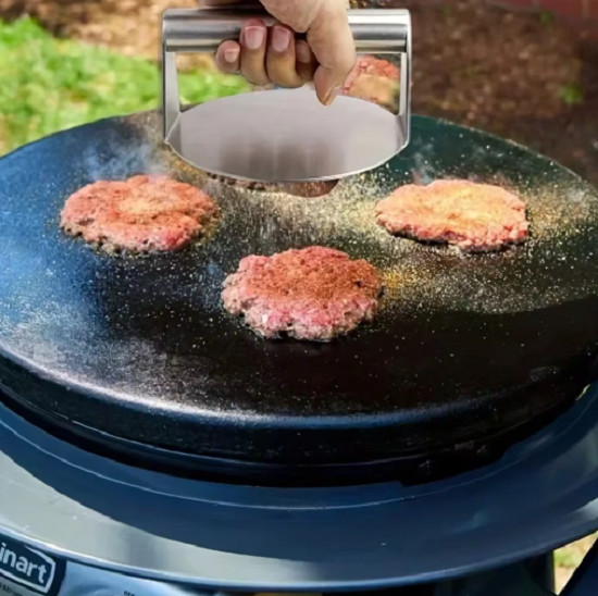 Stainless Steel Smash Burger Press 10cm Heavy Duty Patty Smasher Maker BBQ Grill gallery