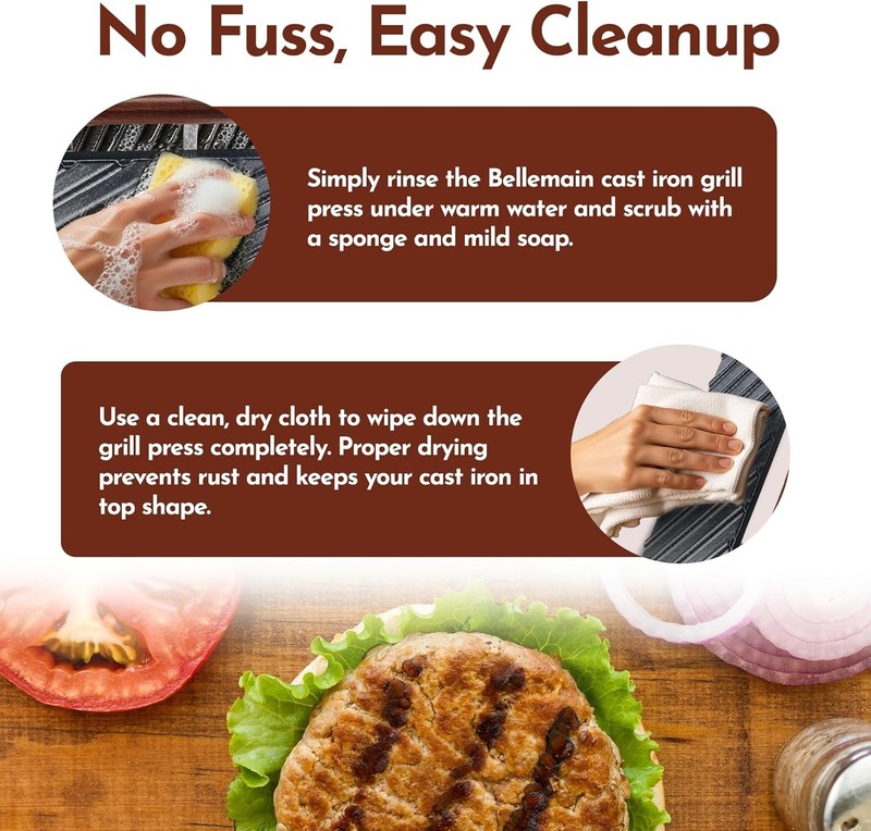 Bacon Press Rectangle | Heavy-Duty Cast Iron Grill Press for Perfectly Seared... gallery