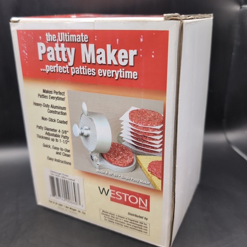 Weston Hamburger Press Aluminum Nonstick Adjust Thickness 4.325 in Patty New gallery