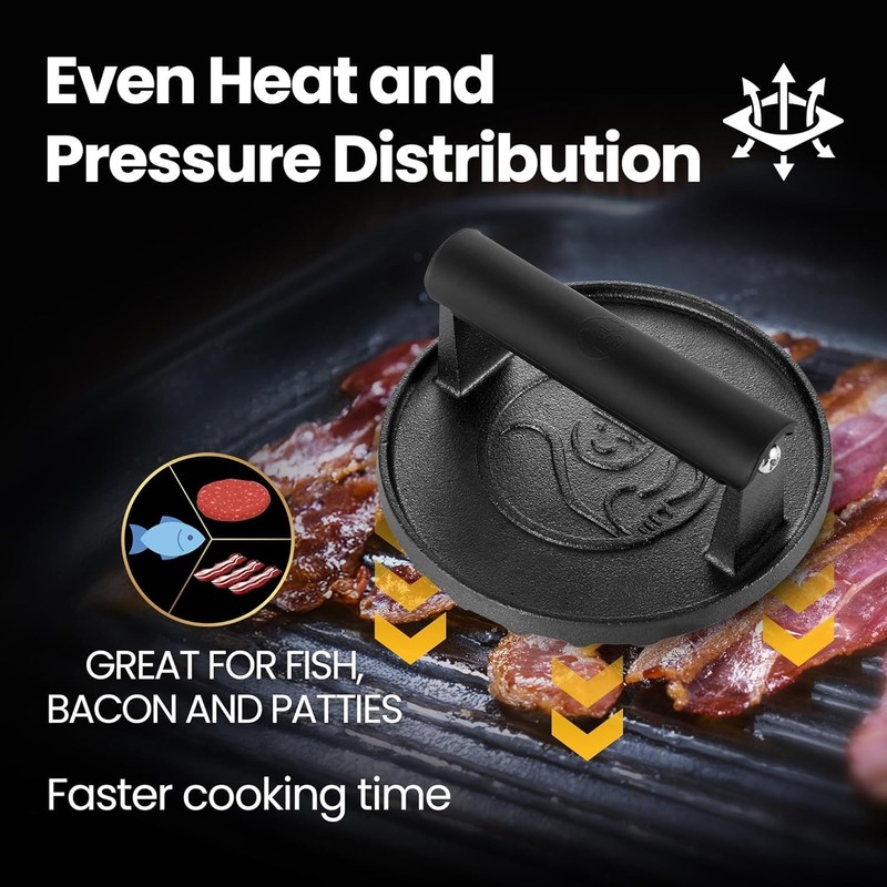Griddle Hamburger Smasher - Heat-Resistant Handle gallery