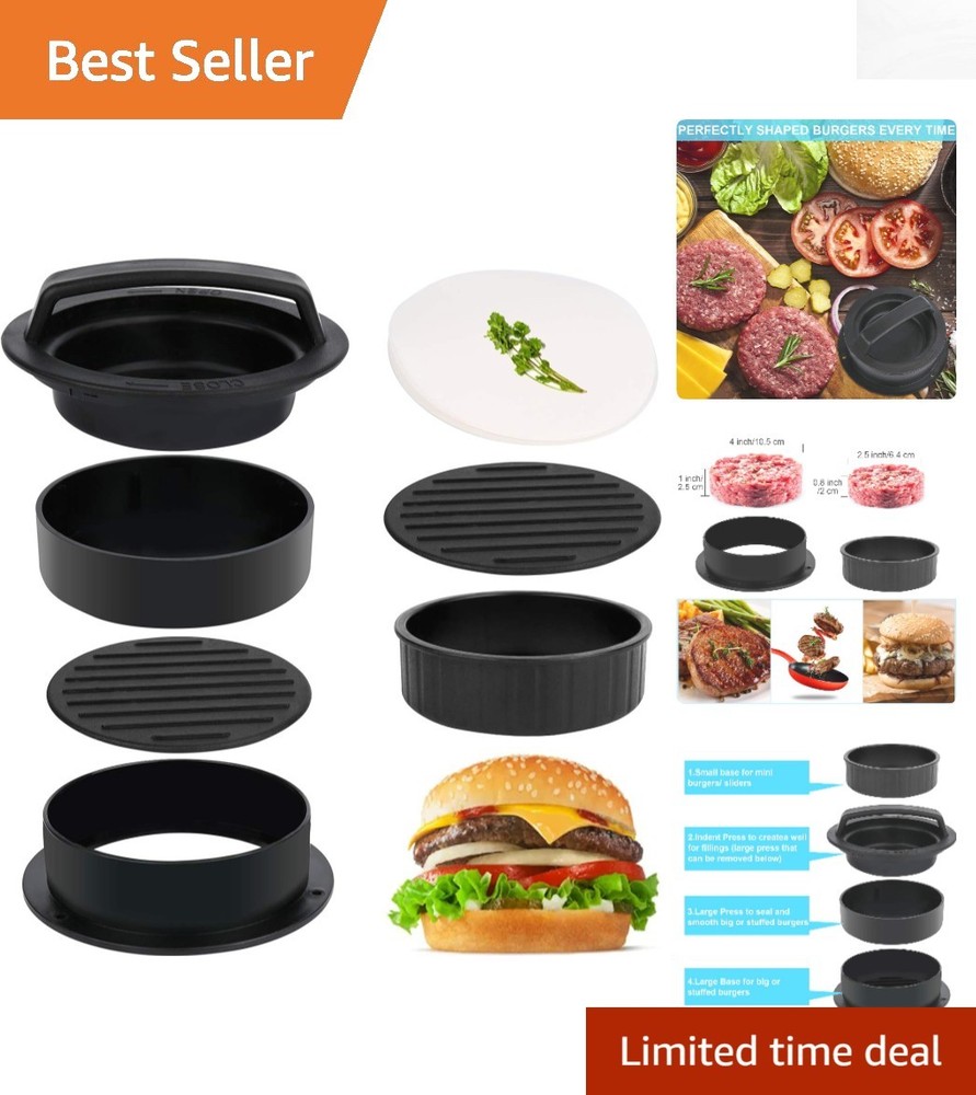 Versatile Hamburger Press Kit with 100 Wax Sheets for Effortless Grilling