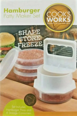 cooks Works 4 Hamburger Patty Maker BPA FREE Dishwasher Safe Easy Shape & Store