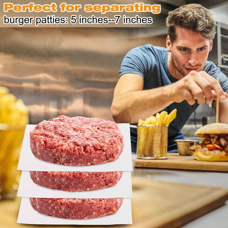 300Pcs Burger Patty Paper, AIMEIKI 7x7 Inch Parchment Paper 7 x 7 Inch, White gallery