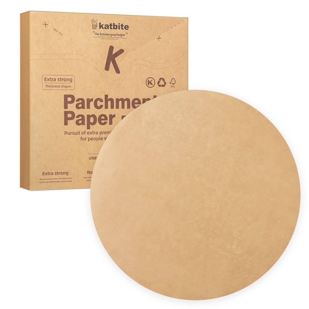 Katbite 200Pcs 9 Inch Parchment Paper Rounds, Unbleached 9inch-200-Unbleached