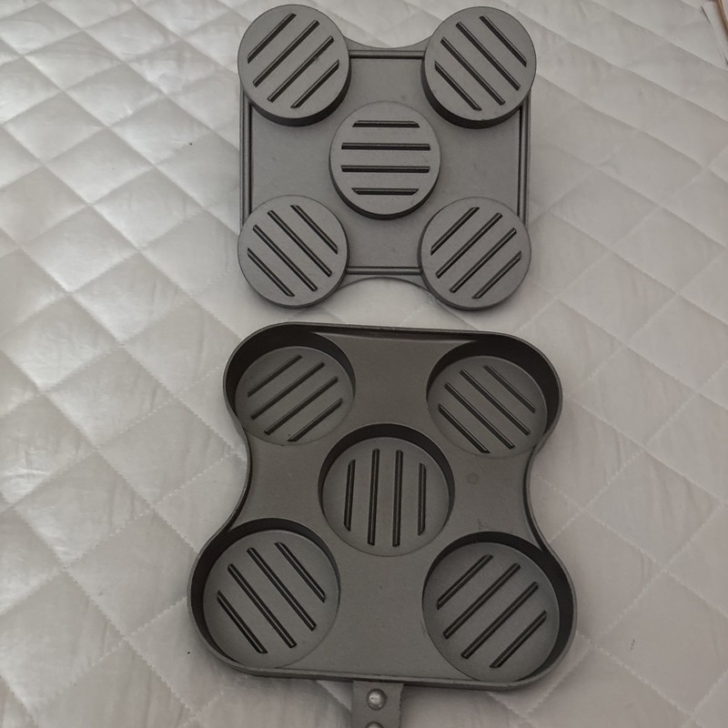 NWOT Hamburger Mini Slider Press Pan Makes 5 burgers gallery