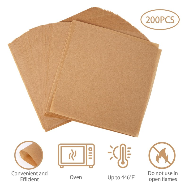 Putmhim 200Pcs 6 x 6 In Hamburger Patty Paper, small size, wood color gallery