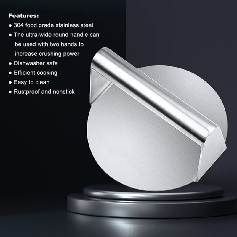 Stainless Steel Smash Burger Press Stuffed Grill Round Shape Patty Cooking Tools gallery