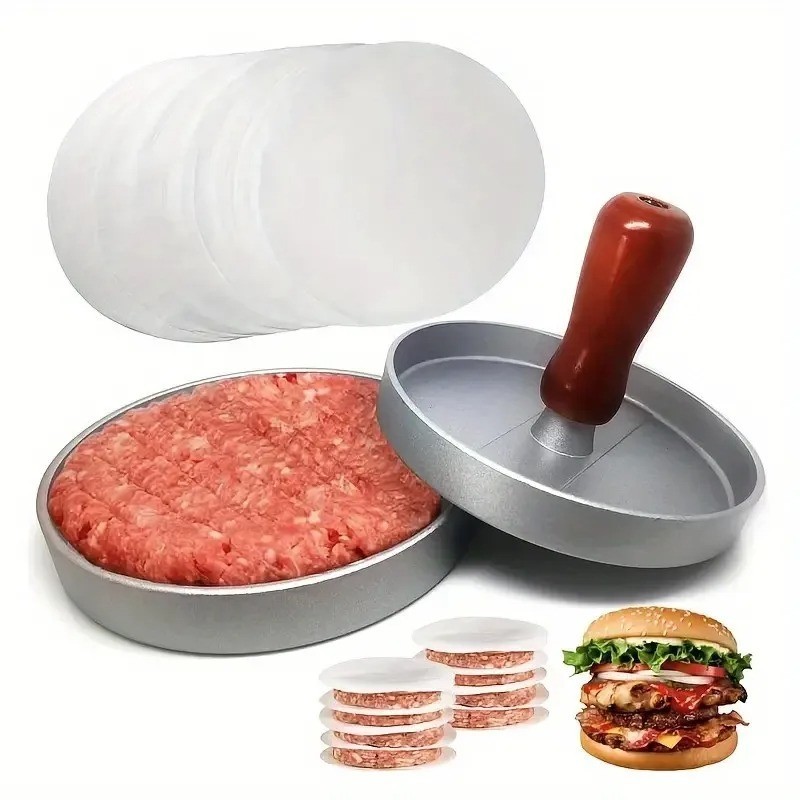 Burger Press Patty Maker Non Stick Aluminum Hamburger Mold BBQ Kitchen Tool gallery