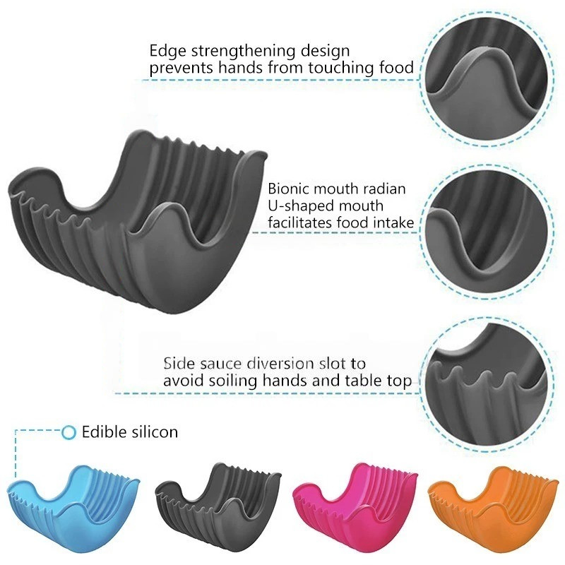 Silicone Reusable Mess-Free Burger Holder gallery
