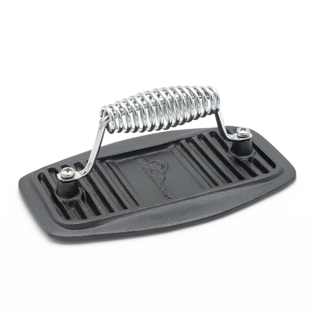 Cast Iron Grill Press – Heavy Duty 2.9 lb Burger, Bacon & Panini Press – Pre ...