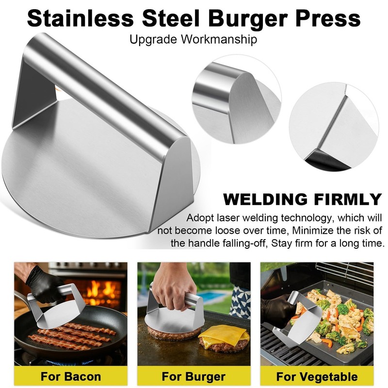 Smash Burger Kit Griddle Accessories 6Pcs, 9in Basting Cover with Grill Spatu... gallery