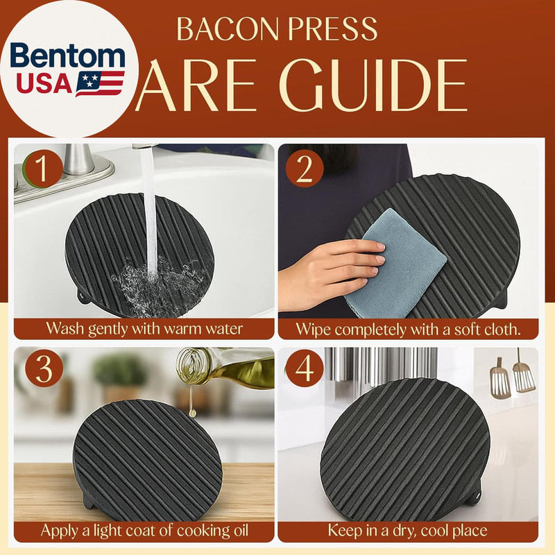 Heavy-Duty Cast Iron Burger Press 7 Inch round Burger Smasher, Grill Press for C gallery
