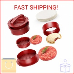 Pisol Hamburger Press, 4-in-1 Burger Press Patty Maker Slider, Stuffed Burgers S