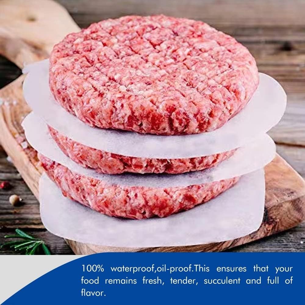 Burger Patty Paper Round 5.5 Inch Set of 500Pcs Non Stick inch, Red gallery