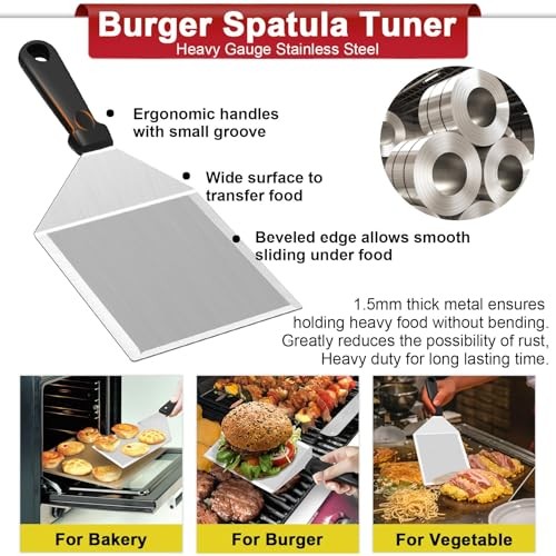 Smash Burger Kit Griddle Accessories (6Pcs), 9in Basting Cover with Grill gallery