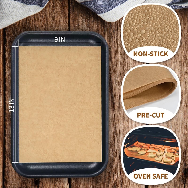 100Pcs Parchment Paper Sheets, 9x13 In 12x16 Inches, Unbleached Natural gallery