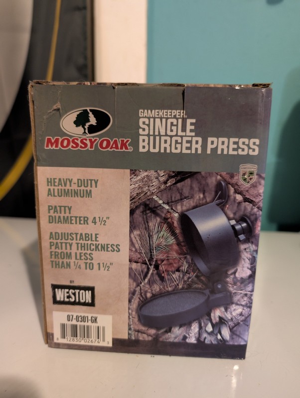 MOSSY OAK Gamekeeper Single Burger Press ~ Heavy Duty, Adjustable, New gallery