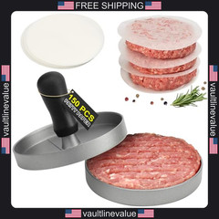 TACGEA burger press 150 patty papers non-stick hamburger maker for kitchen grill