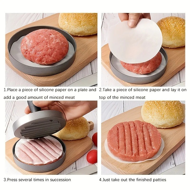 Burger Press Patty Maker Non Stick Metal Hamburger Mold BBQ Cooking Tool gallery