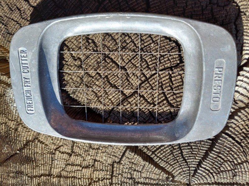 Vintage Heuck burger press & Presto fry cutter gallery