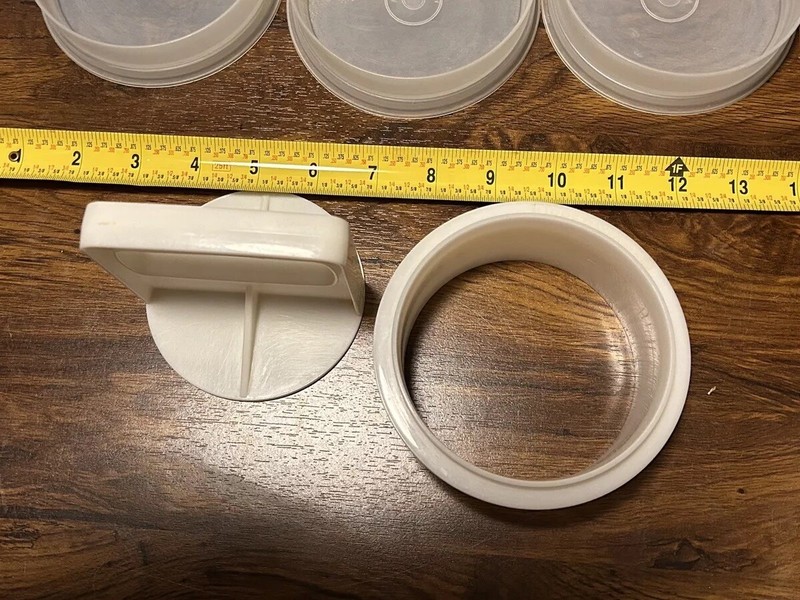 VTG Tupperware 4” Hamburger Patty Press Keeper Set 883 Lot Of 8pcs No Lid gallery