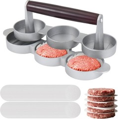 Mini Burger Press Small Meat Patty Maker 200 Papers 3 Slots 2.56 Inch Mold