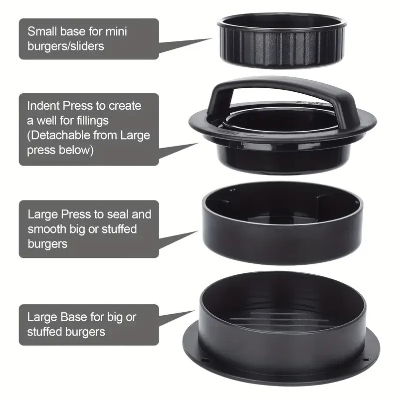 Burger Press Mold & Patty Press Maker -3 in 1 Stuffed Hamburger Patty Maker Perf gallery