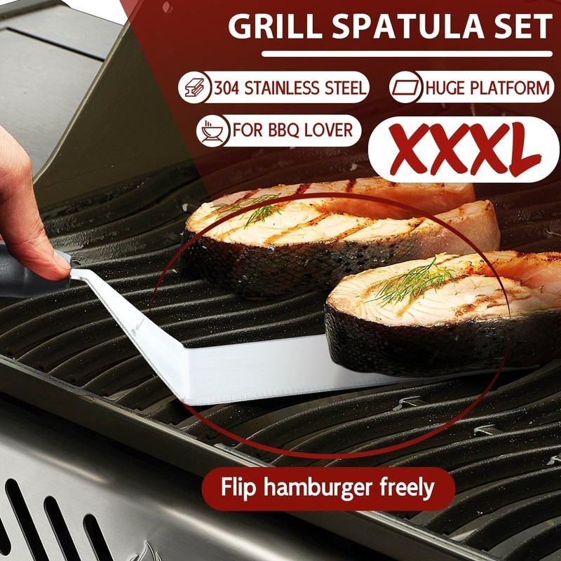 Burger Press Kit 3PCS XXXL 15.5cm x 13.5cm Stainless Steel - Perfect for BBQ gallery