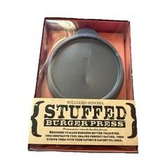 Williams-Sonoma Stuffed Burger Press Large 4 in Non-Stick Black Plastic NIB BBQ