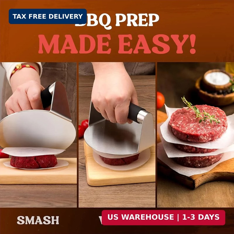 Pisol Smash Burger Press, Hamburger Smasher Tool for Griddle, Stainless Steel Ha gallery
