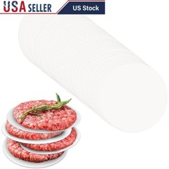100 Pcs Non-Stick Round Hamburger Patty Paper Food Freezing Baking & Storage New