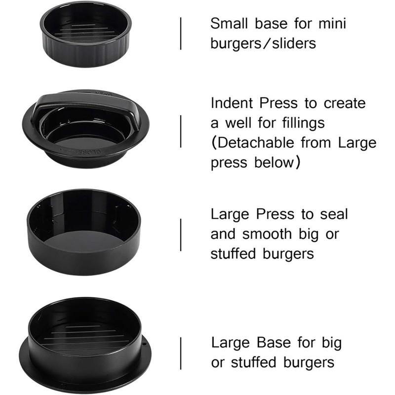 Non Stick 3-In-1 Stuffed Burger Press Hamburger Patty Mold Maker Slider BBQ gallery