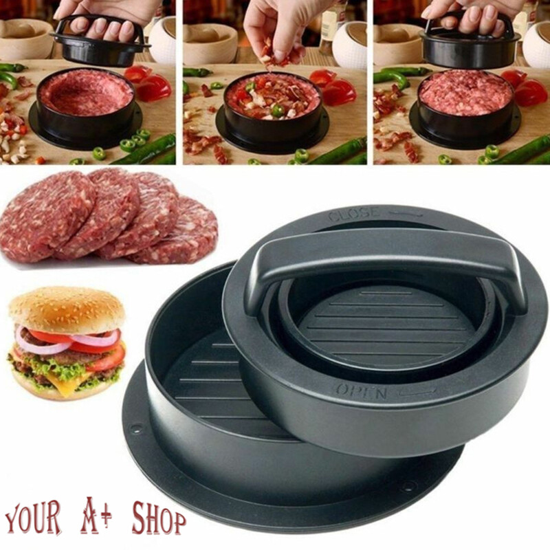 3 IN 1 Non Stick Stuffed Burger Press Hamburger Patty Molds Maker Sliders BBQ US
