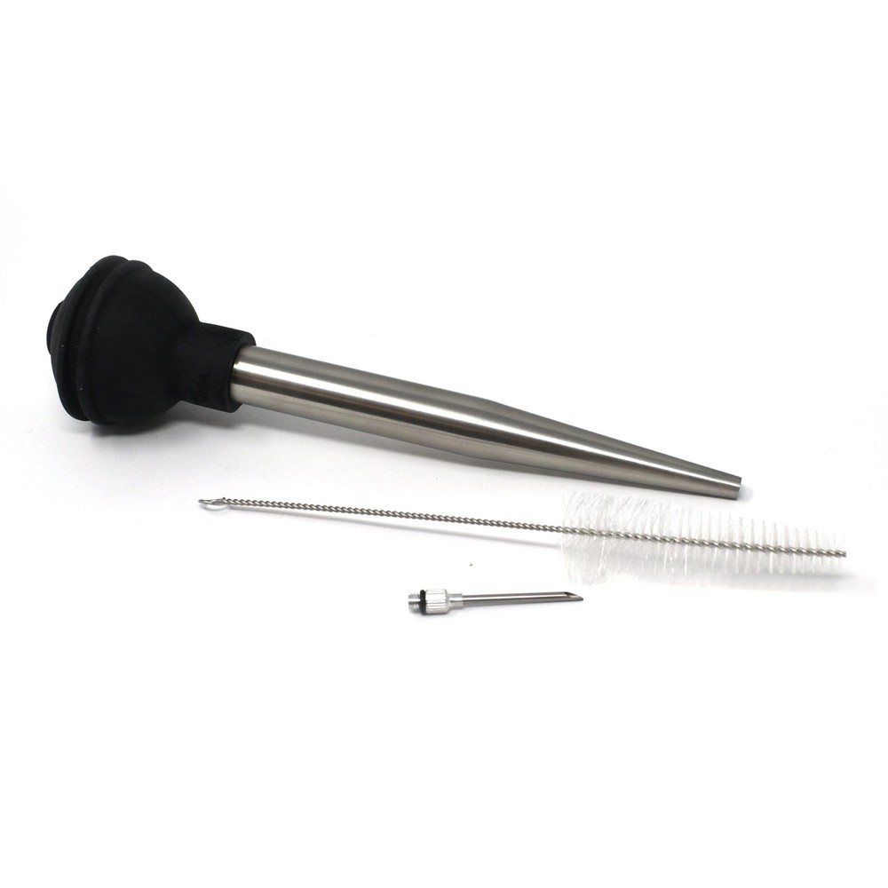 Norpro Deluxe Stainless Steel Baster with Injector and Cleaning Brush 11" x 2...