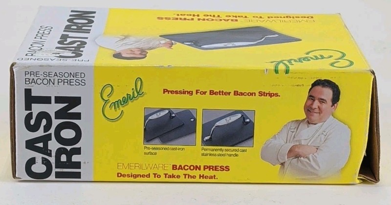 All-Clad Emerilware Cast Iron Bacon Press 4.5" x 6.75" Pre-Seasoned Grill Weight gallery