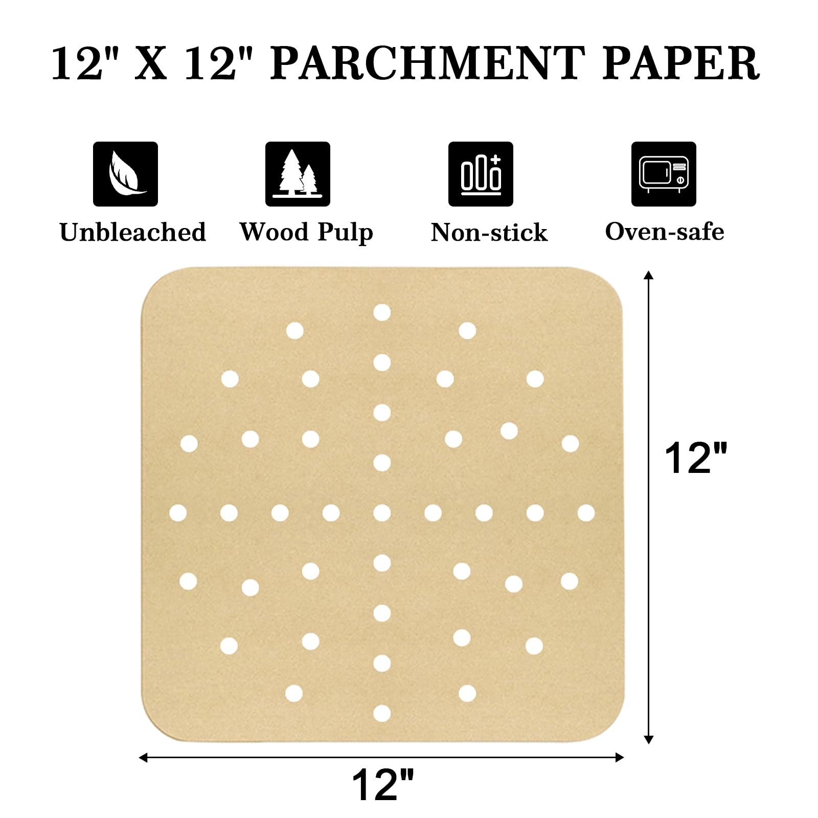 GOAUS Parchment Paper Sheets 12 x 12 Inch, Square 12 x 12, Unbleached gallery