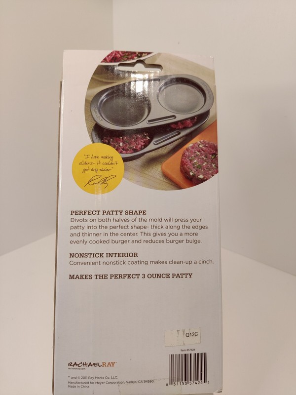 NEW SLIDER MOLD PRESS NON-STICK COATING RACHAEL RAY PERFECT 3 OUNCE PATTYS gallery