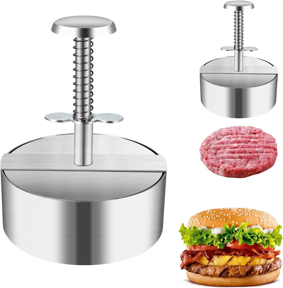 Stainless Steel Burger Press Adjustable Hamburger Patty Maker Meat Patty Making