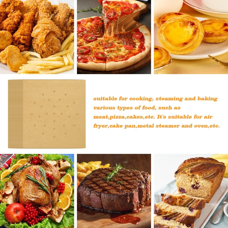 WMKGG 120 PCS Air Fryer Liners Disposable for Emeril 10x11, Unbleached gallery