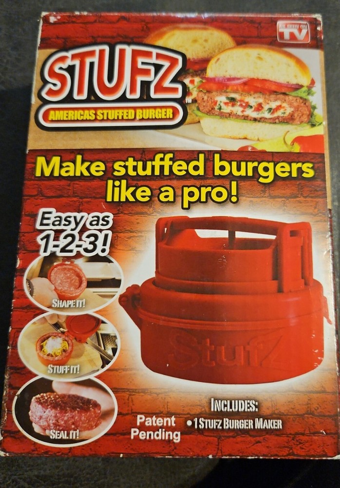 STUFZ Burger Stuffer Hamburger Maker Stuffed Patty Press BBQ As Seen On TV! New