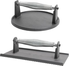 Cast Iron Burger Press 7″Round & 8.2″X4.3″Rectangle Heavy-Duty Bacon With