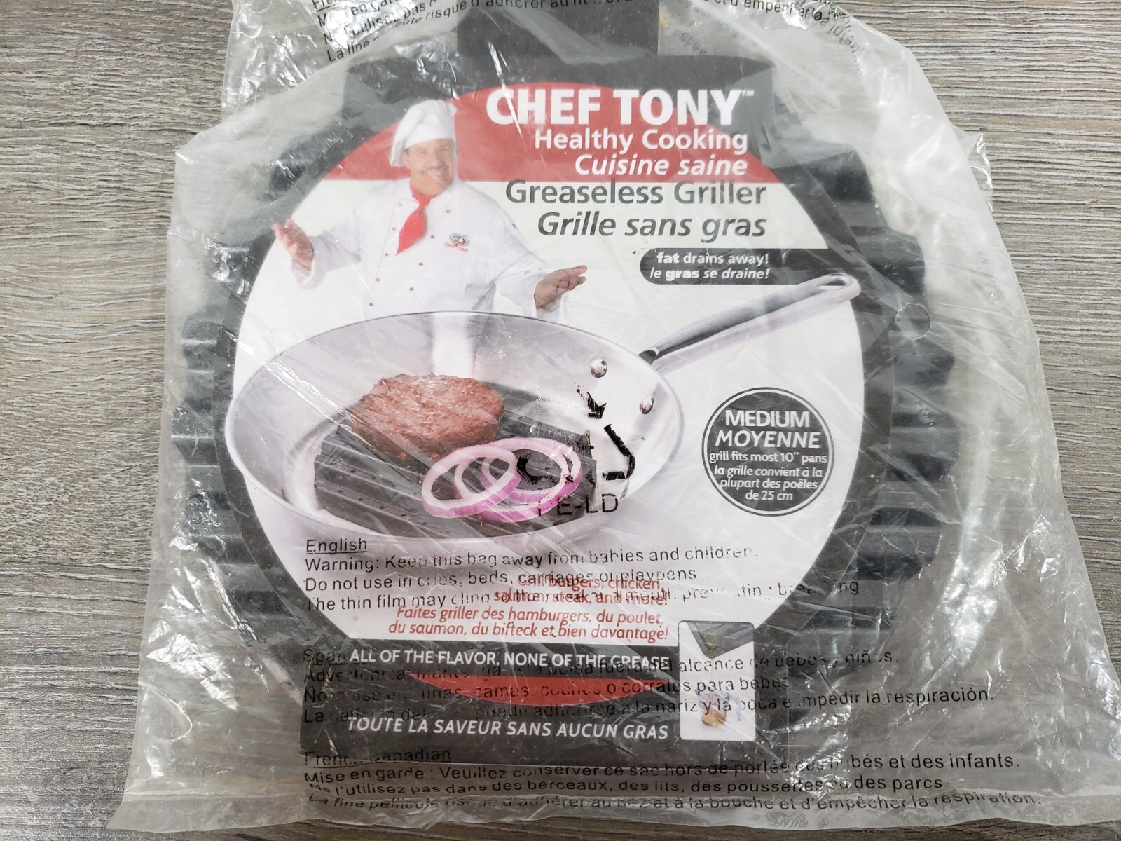 NEW Chef Tony Greaseless Griller MEDIUM FITS MOST 10 INCH PANS gallery