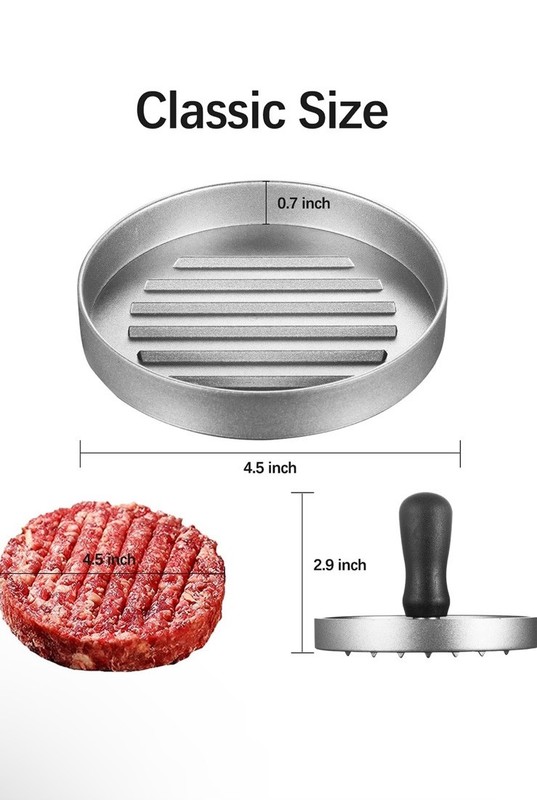 Non-Stick Burger Press Aluminum Hamburger Patty Maker with 100 Wax Papers NIB gallery