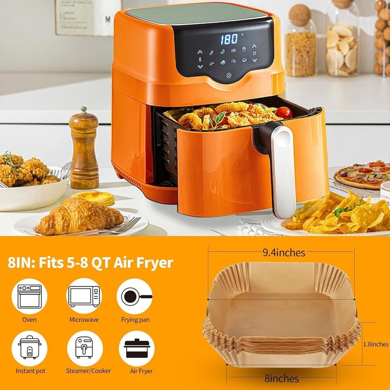150pcs Air Fryer Liners, 8.7" Square Parchment Disposable 150pcs, Nature gallery